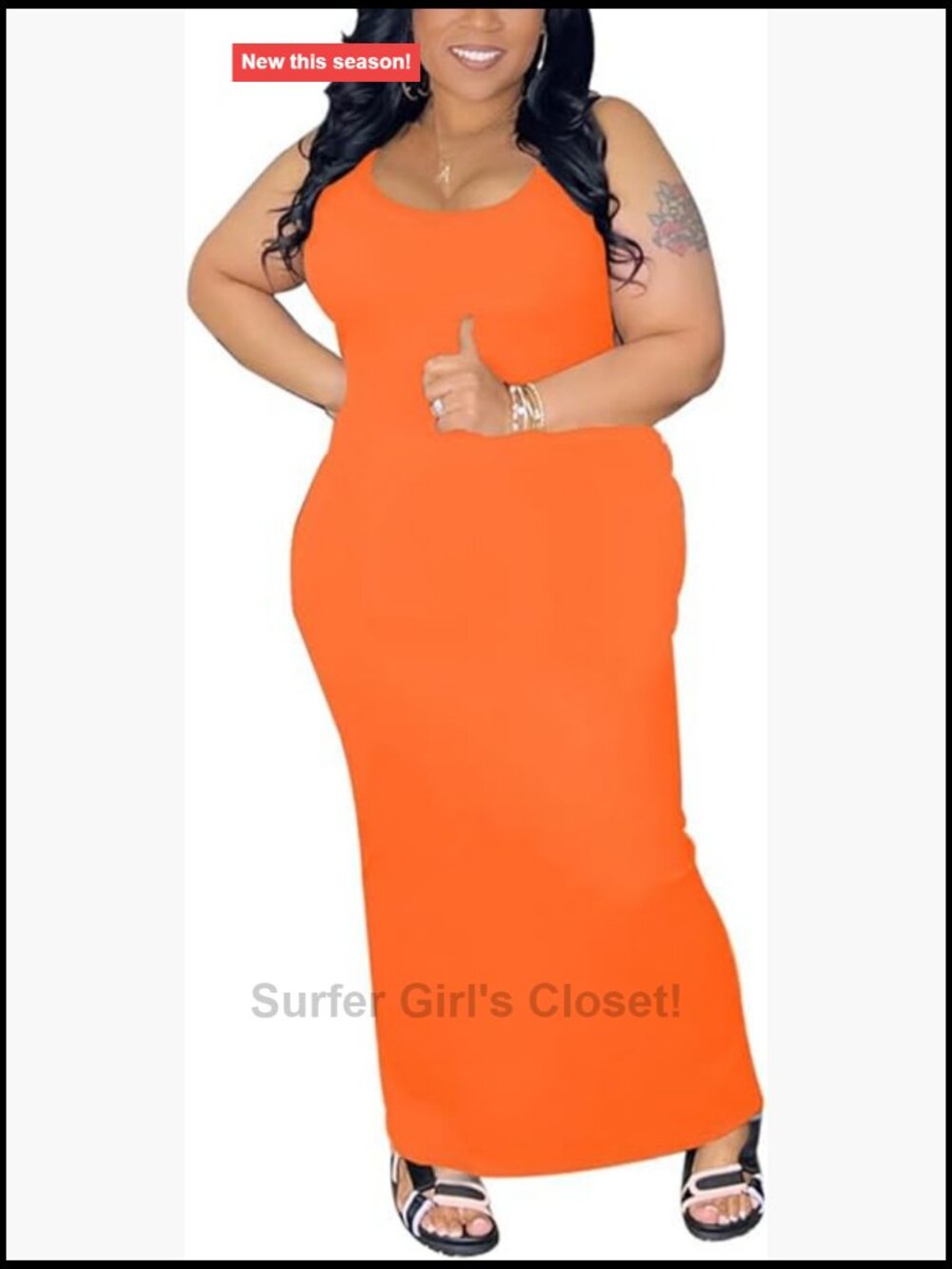 Sleeveless Bodycon Maxi Dress Plus Size Tank Dress Stretch